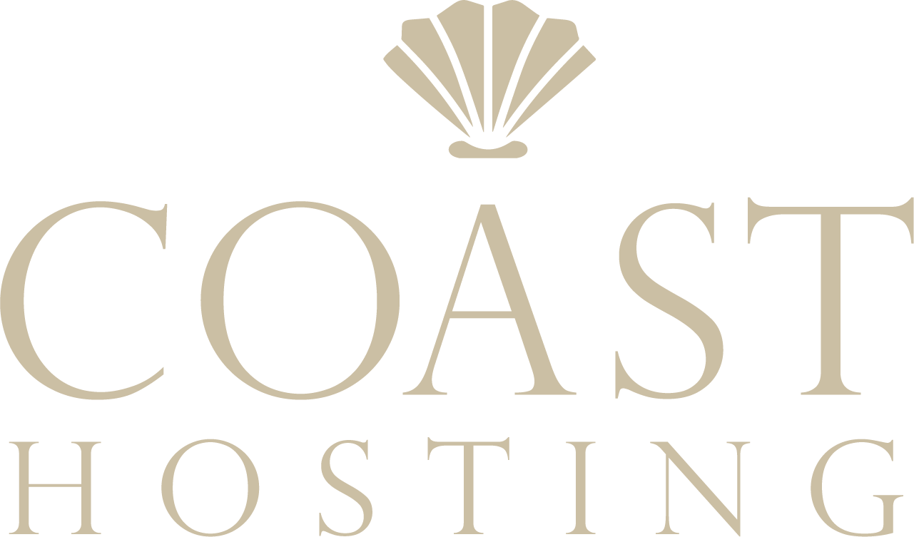 Lockup full - gold logo Coast Hosting - Holiday Let Management, Central Coast NSW (Image, gold logo)